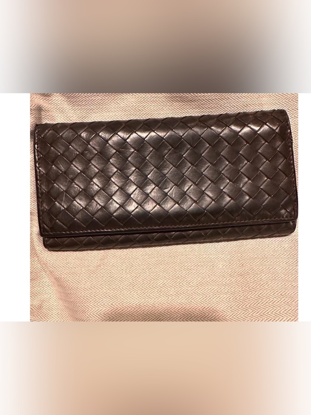 Bottega Veneta Black Intrecciato Woven Leather Wallet